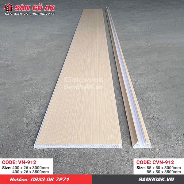 Tấm vách ngăn nhựa vàng sồi nhạt Galawood VN-912